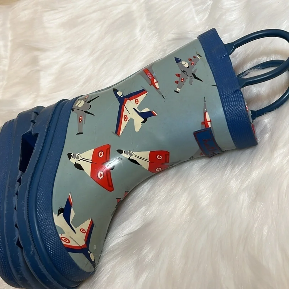 Hatley Blue Airplane Toddler Waterproof Rain Boots